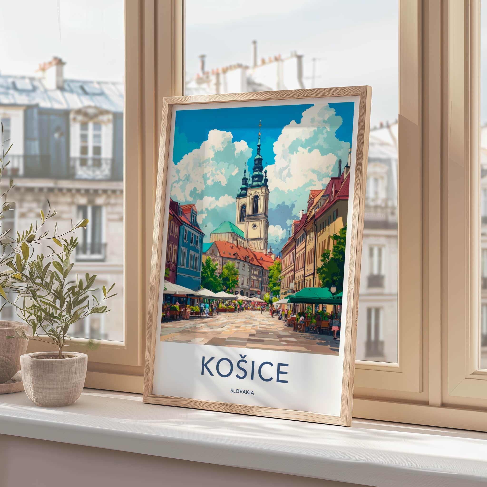 Kosice Poster - Slovakia Travel Art - Lively Cityscape Scene Wall Decor
