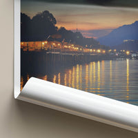 Kota Kinabalu Poster - Malaysia Travel Art - Shimmering Jetty Night Wall Decor