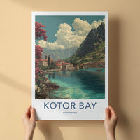 Kotor Bay Poster - Montenegro Travel Art - Coastal Townscape View Home Decor