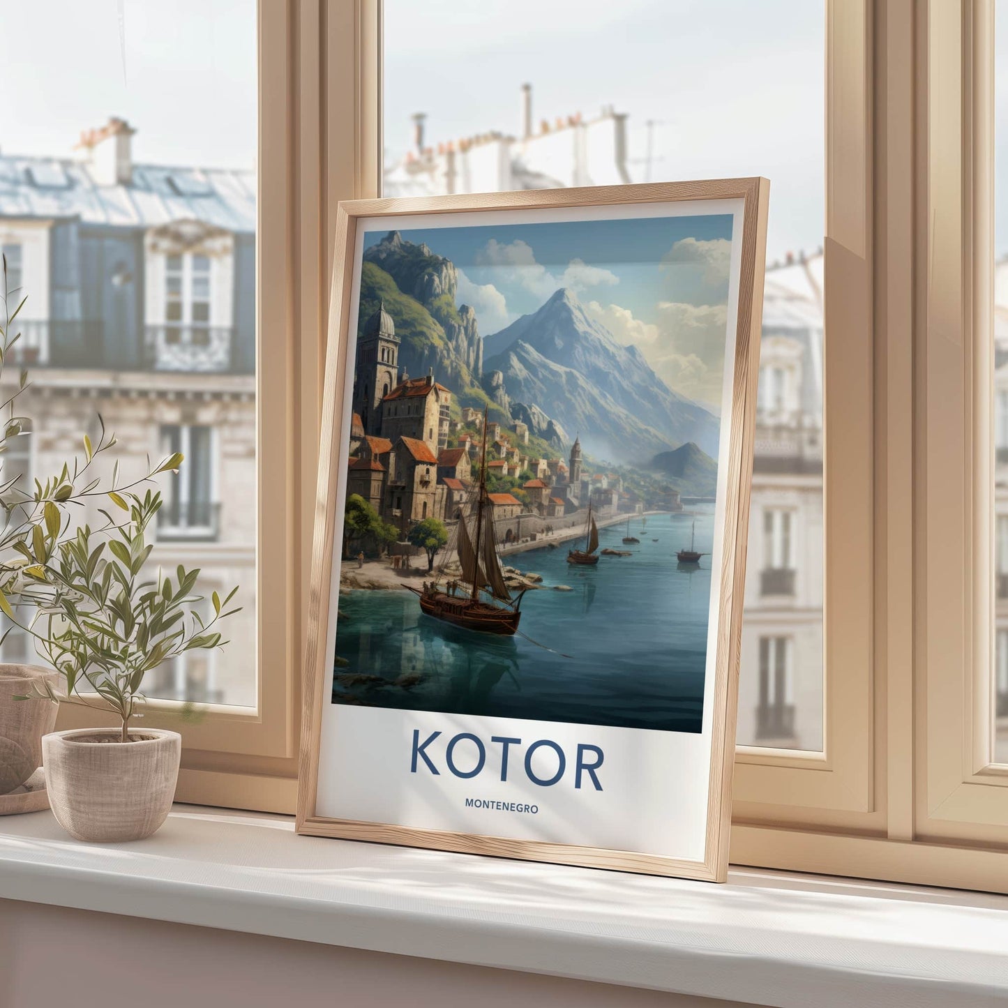 Kotor Poster - Montenegro Travel Art - Historic Bay Village Home Decor