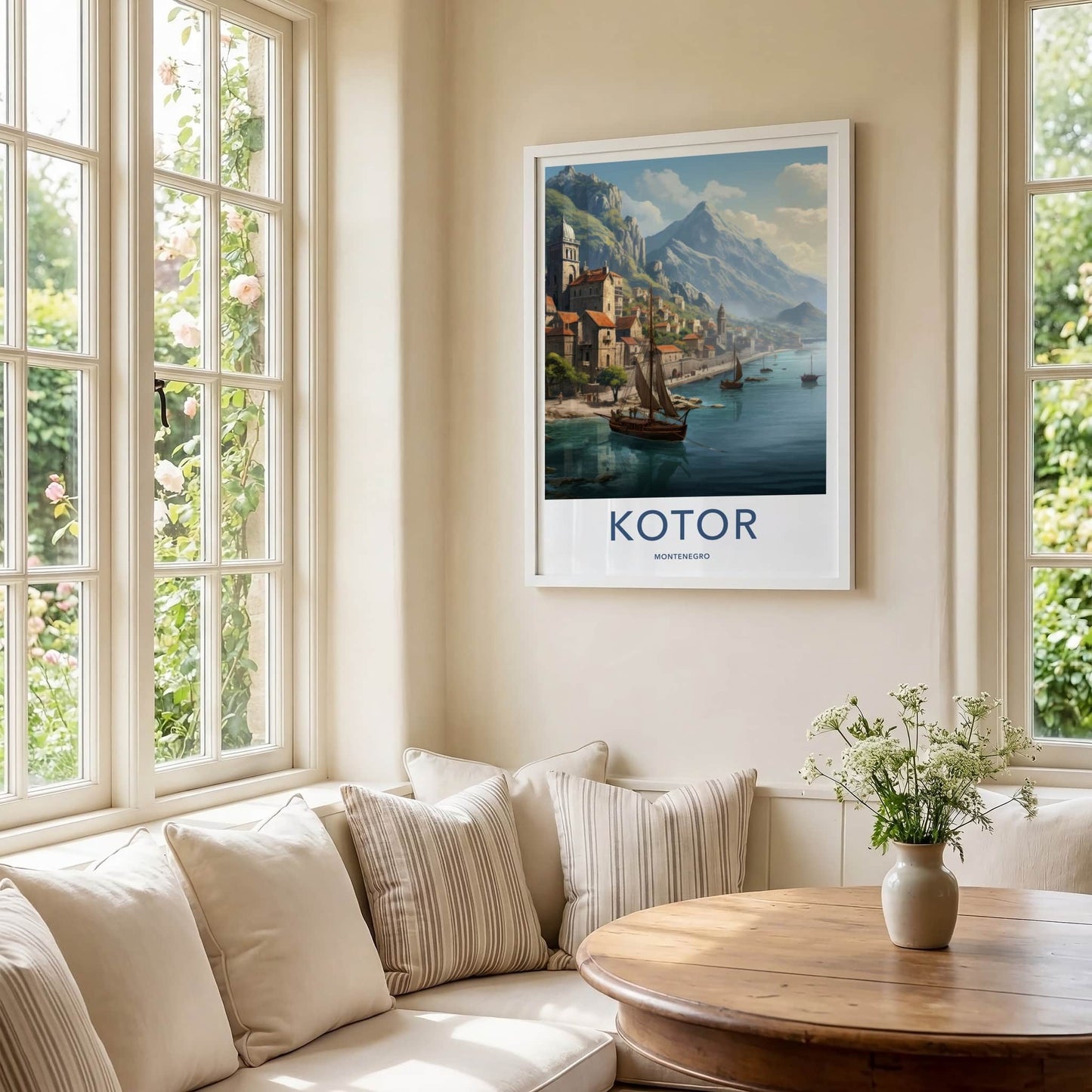 Kotor Poster - Montenegro Travel Art - Historic Bay Village Home Decor