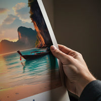 Krabi Poster - Thailand Travel Art - Tropical Beach Sunset Home Decor