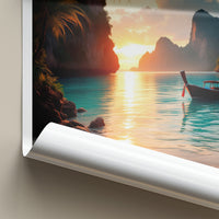 Krabi Poster - Thailand Travel Art - Tropical Beach Sunset Home Decor