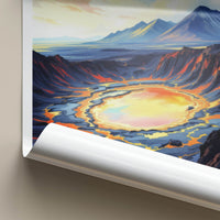 Krafla Poster - Iceland Travel Print - Molten Crater Landscape Lounge Decor