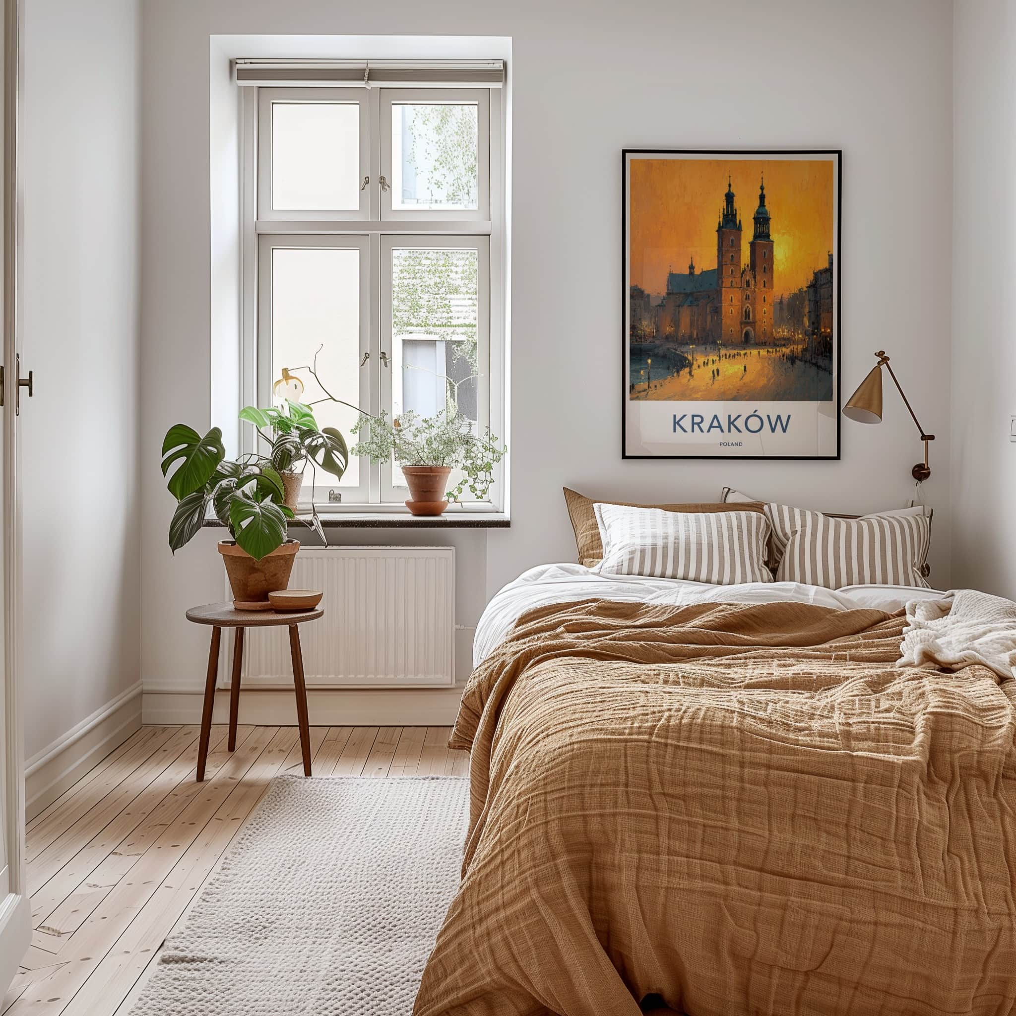 Krakow Poster - Poland Travel Art - Historic Basilica Twilight Wall Decor
