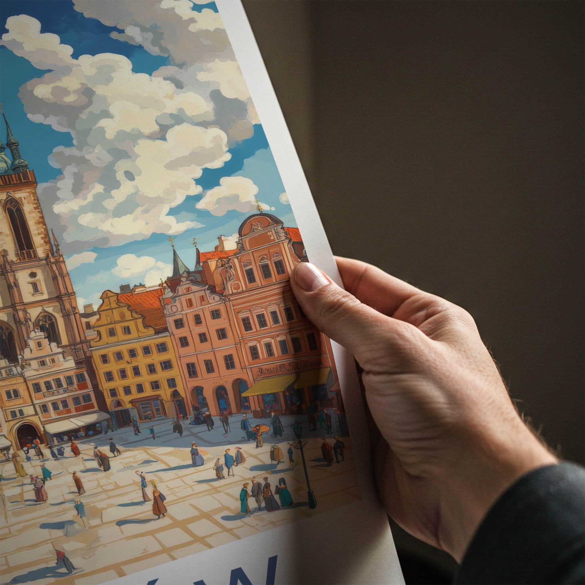 Krakow Poster - Poland Travel Art - Historic Market Square Home Decor