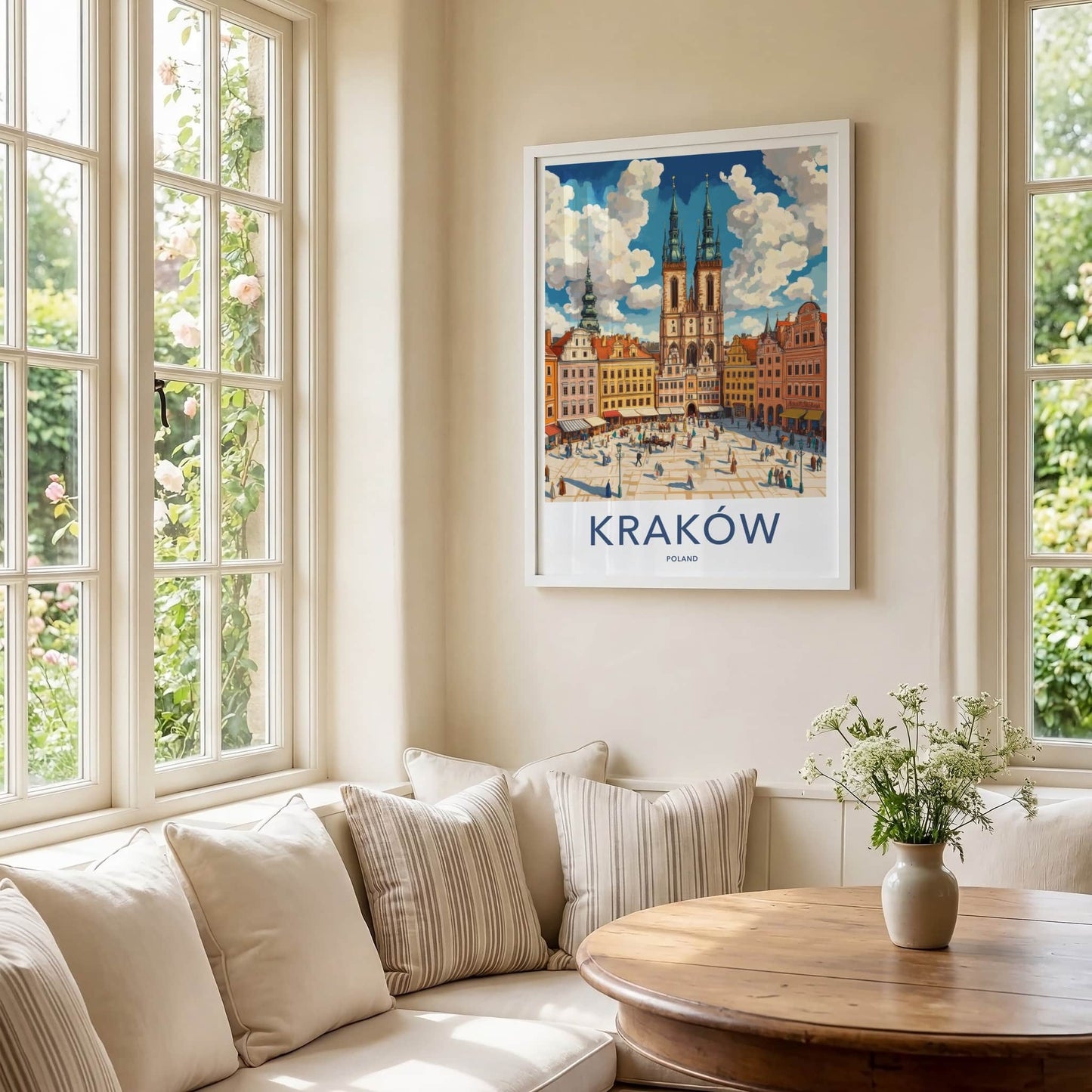 Krakow Poster - Poland Travel Art - Historic Market Square Home Decor