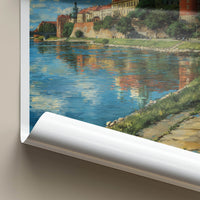 Krakow Poster - Poland Travel Art - Riverside Castle Towers Home Decor