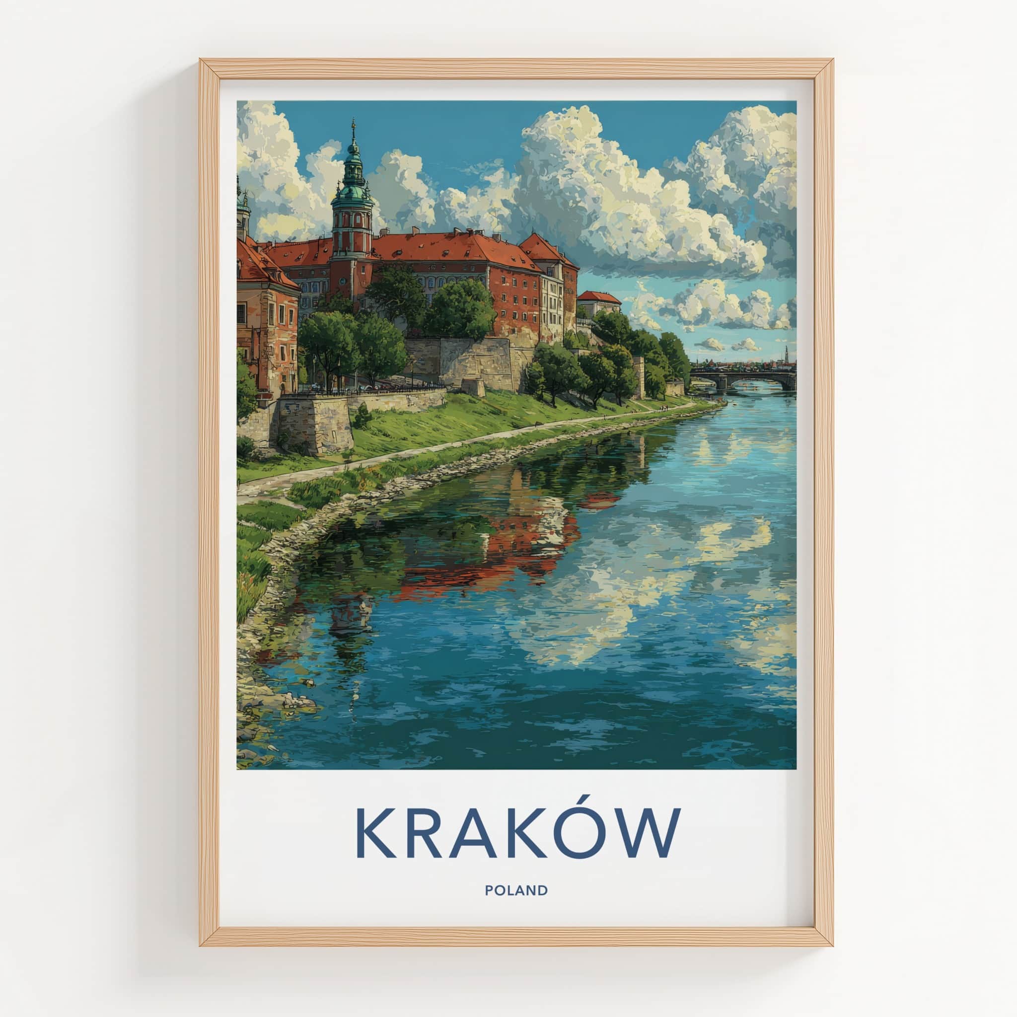 Krakow Poster - Poland Travel Art - Wawel Castle River Wall Decor