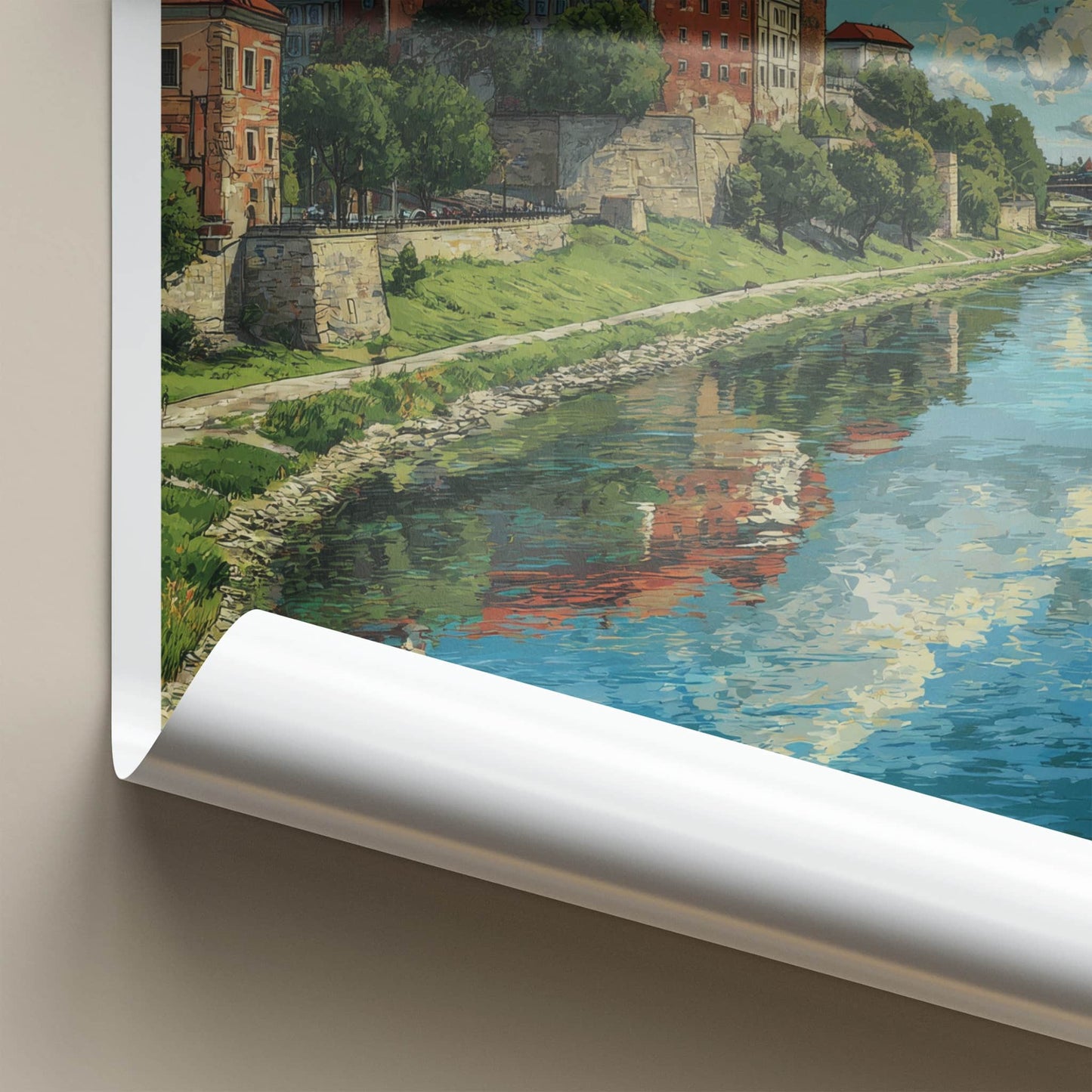 Krakow Poster - Poland Travel Art - Wawel Castle River Wall Decor