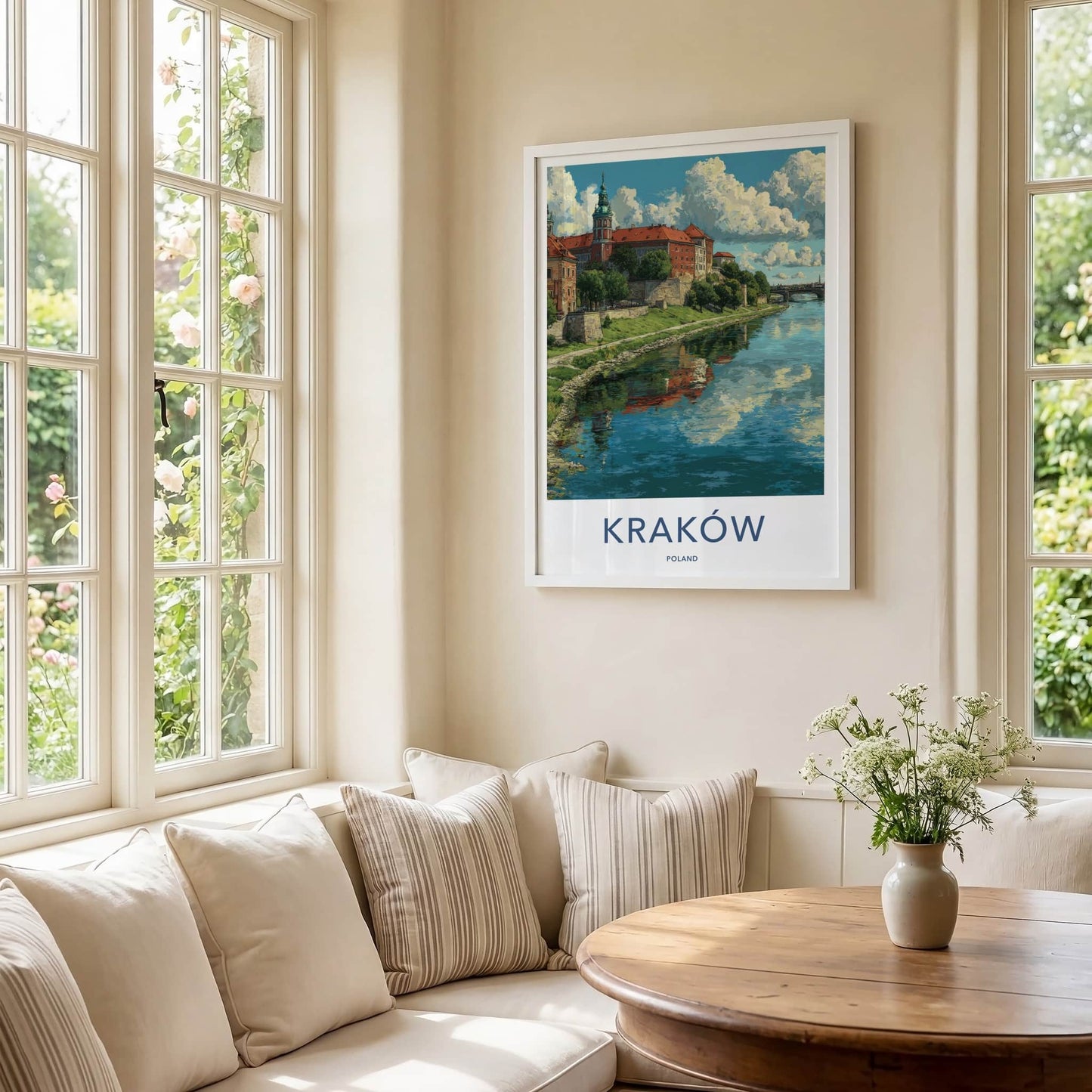 Krakow Poster - Poland Travel Art - Wawel Castle River Wall Decor