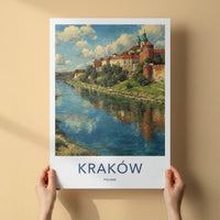 Krakow Poster - Poland Travel Art - Wawel Castle River Wall Decor 2