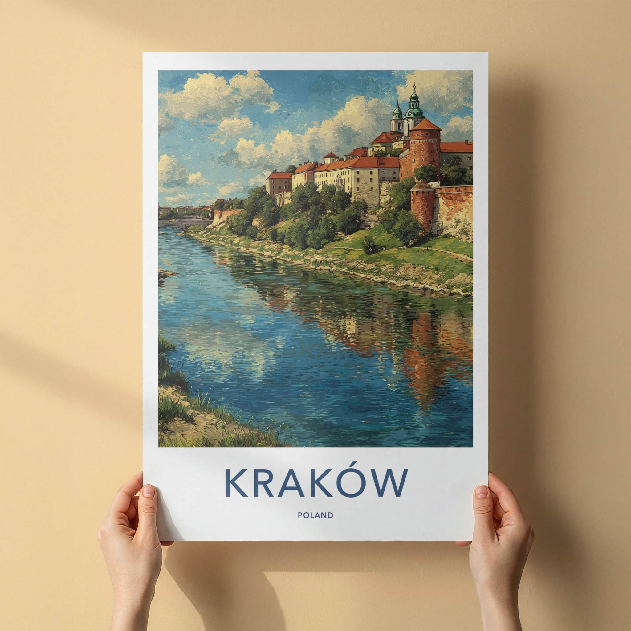 Krakow Poster - Poland Travel Art - Wawel Castle River Wall Decor 2