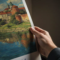 Krakow Poster - Poland Travel Art - Wawel Castle River Wall Decor 2