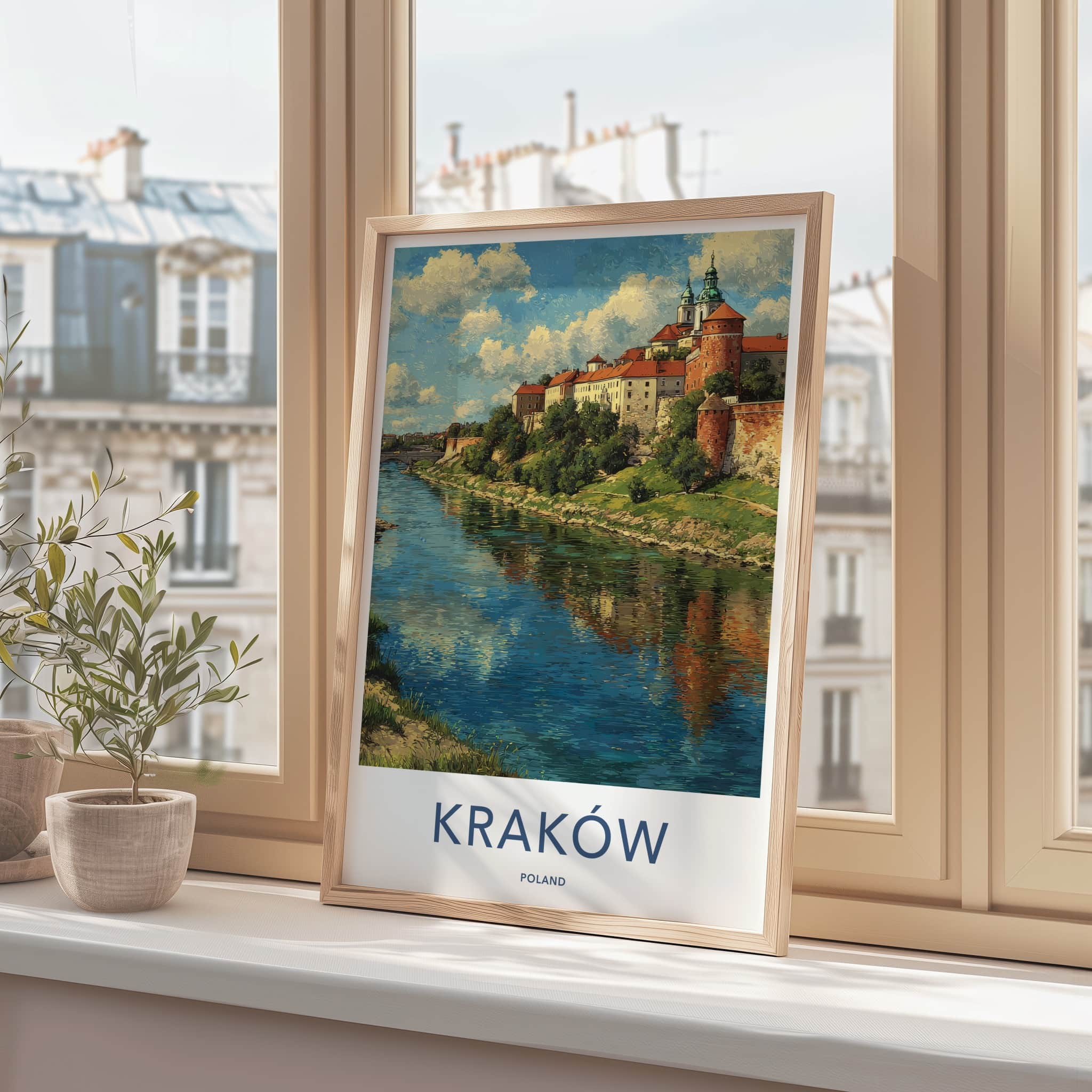 Krakow Poster - Poland Travel Art - Wawel Castle River Wall Decor 2