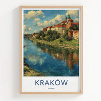 Krakow Poster - Poland Travel Art - Wawel Castle River Wall Decor 2