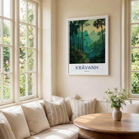 Kravanh Poster - Cambodia Travel Art - Lush Jungle Path Home Decor