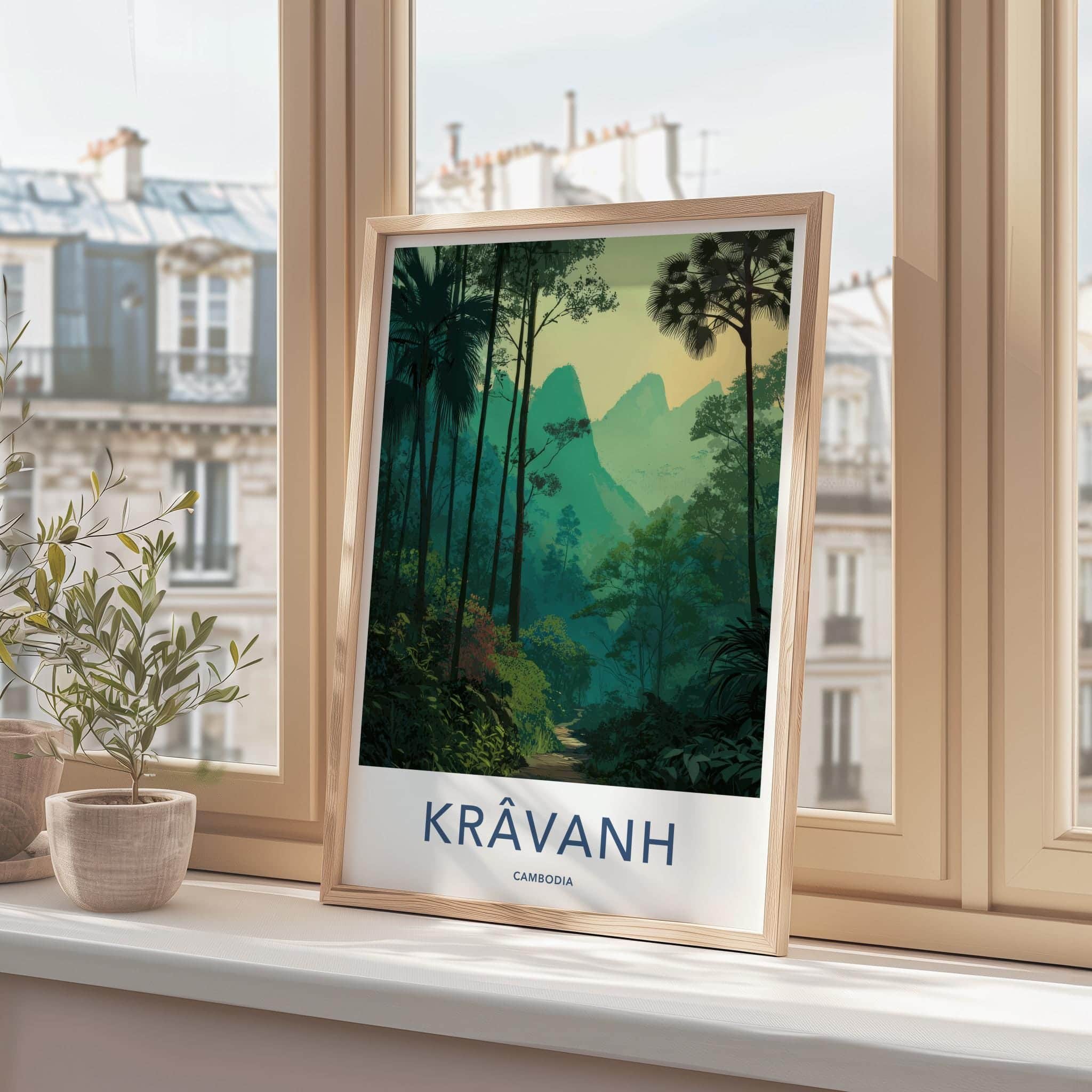 Kravanh Poster - Cambodia Travel Art - Lush Jungle Path Home Decor