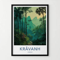 Kravanh Poster - Cambodia Travel Art - Lush Jungle Path Home Decor