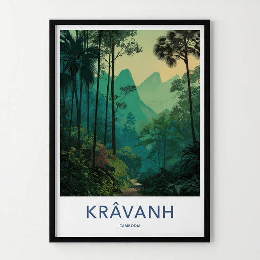 Kravanh Poster - Cambodia Travel Art - Lush Jungle Path Home Decor