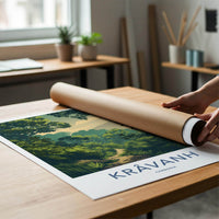 Kravanh Poster - Cambodia Travel Art - Lush Jungle Path Home Decor