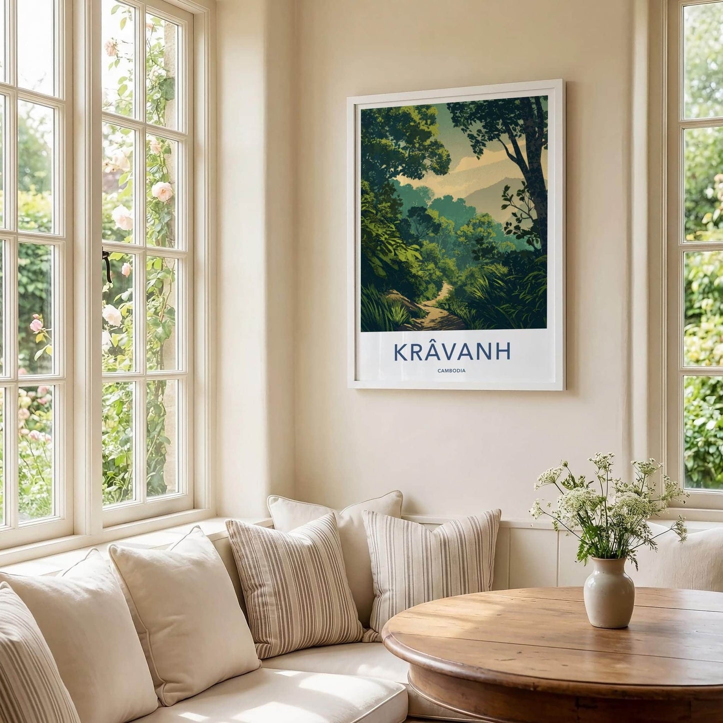 Kravanh Poster - Cambodia Travel Art - Lush Jungle Path Home Decor