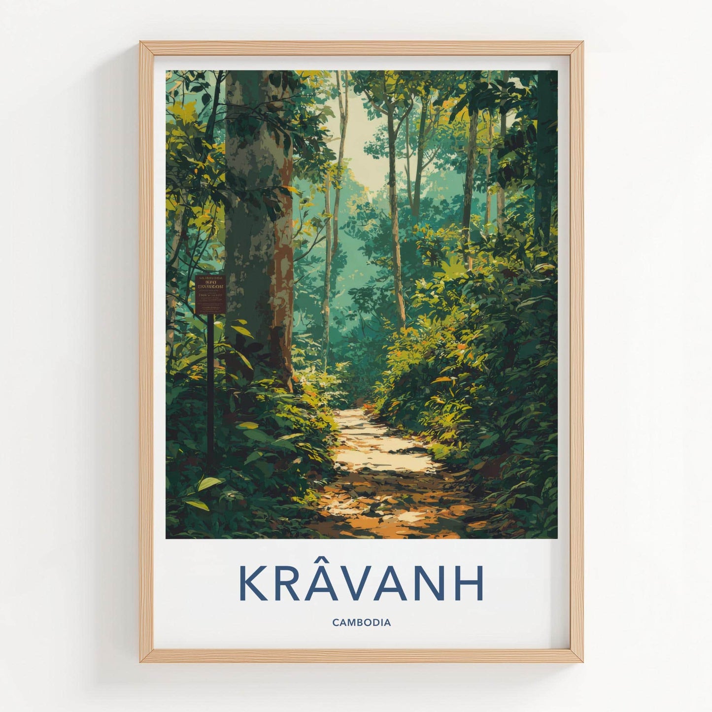 Kravanh Poster - Cambodia Wall Art - Sunlit Forest Path Home Decor