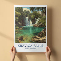 Kravica Falls Poster - Bosnia and Herzegovina Wall Art - Lush Green Waterfalls Gift