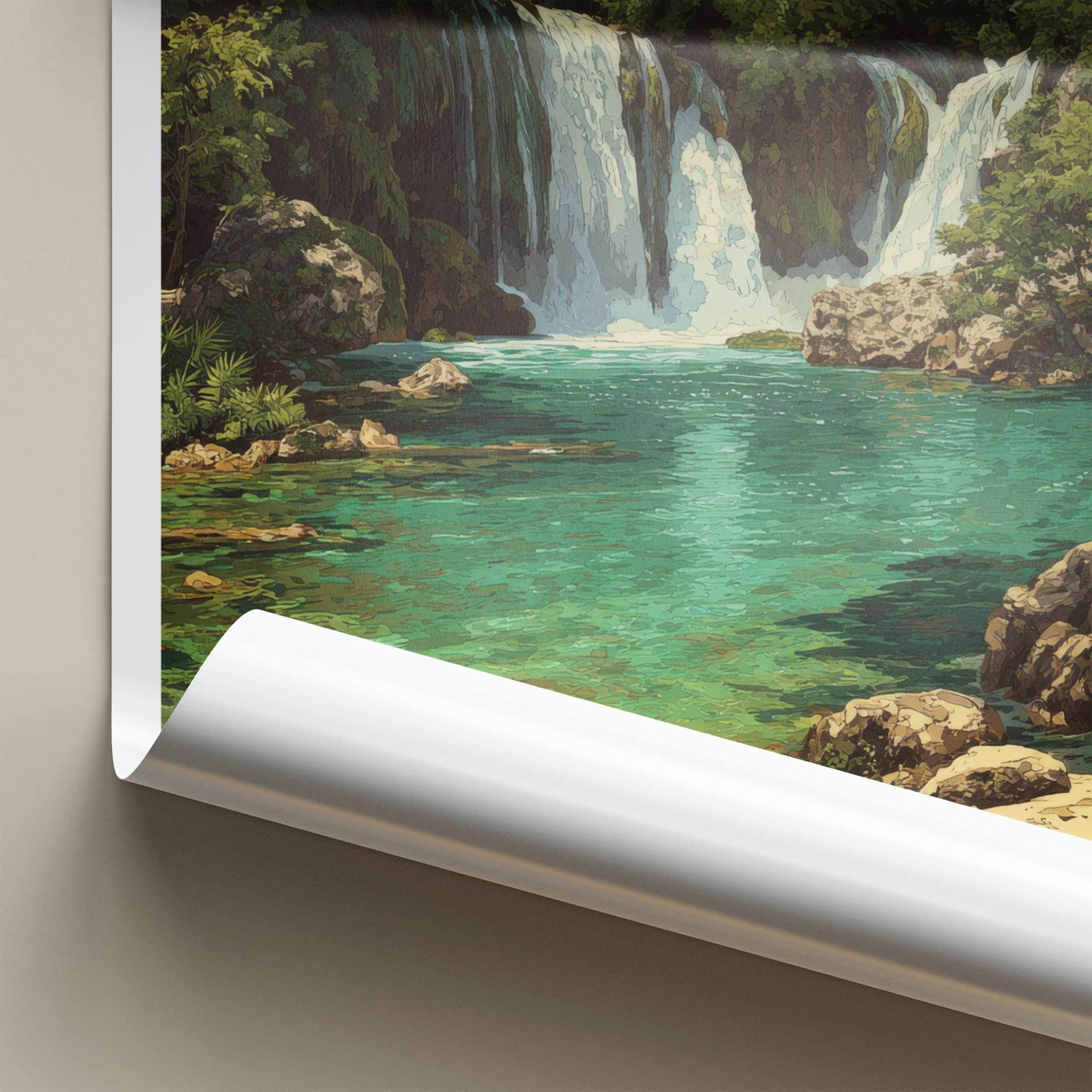 Kravica Falls Poster - Bosnia and Herzegovina Wall Art - Lush Green Waterfalls Gift