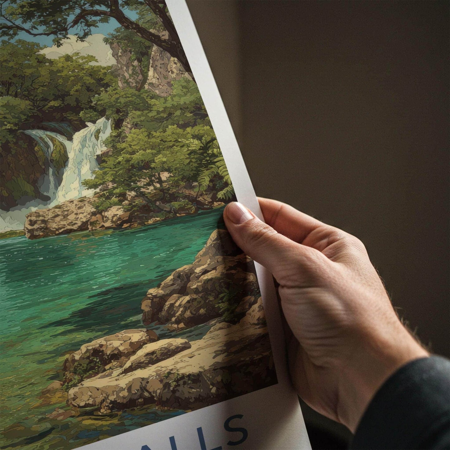 Kravica Falls Poster - Bosnia and Herzegovina Wall Art - Lush Green Waterfalls Gift