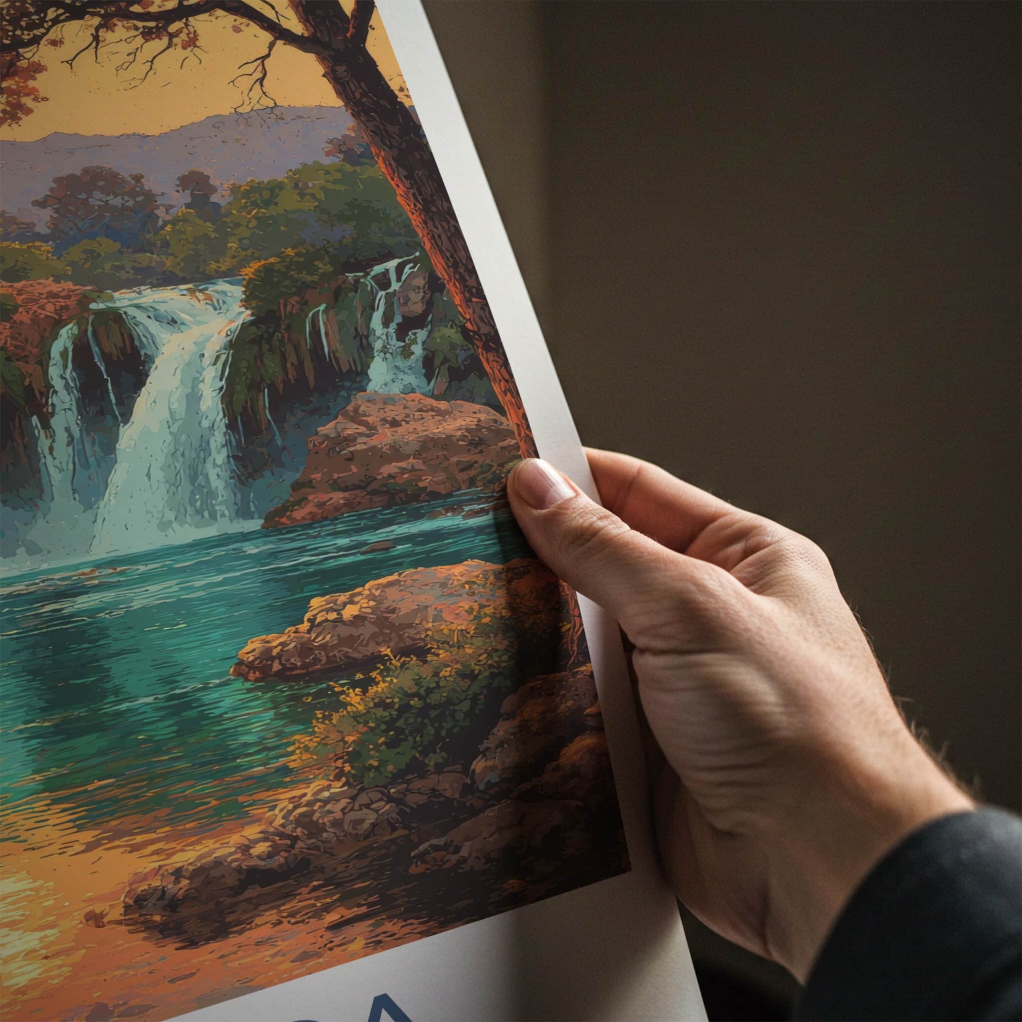 Kravica Poster - Bosnia and Herzegovina Lush Waterfalls Morning Art Print