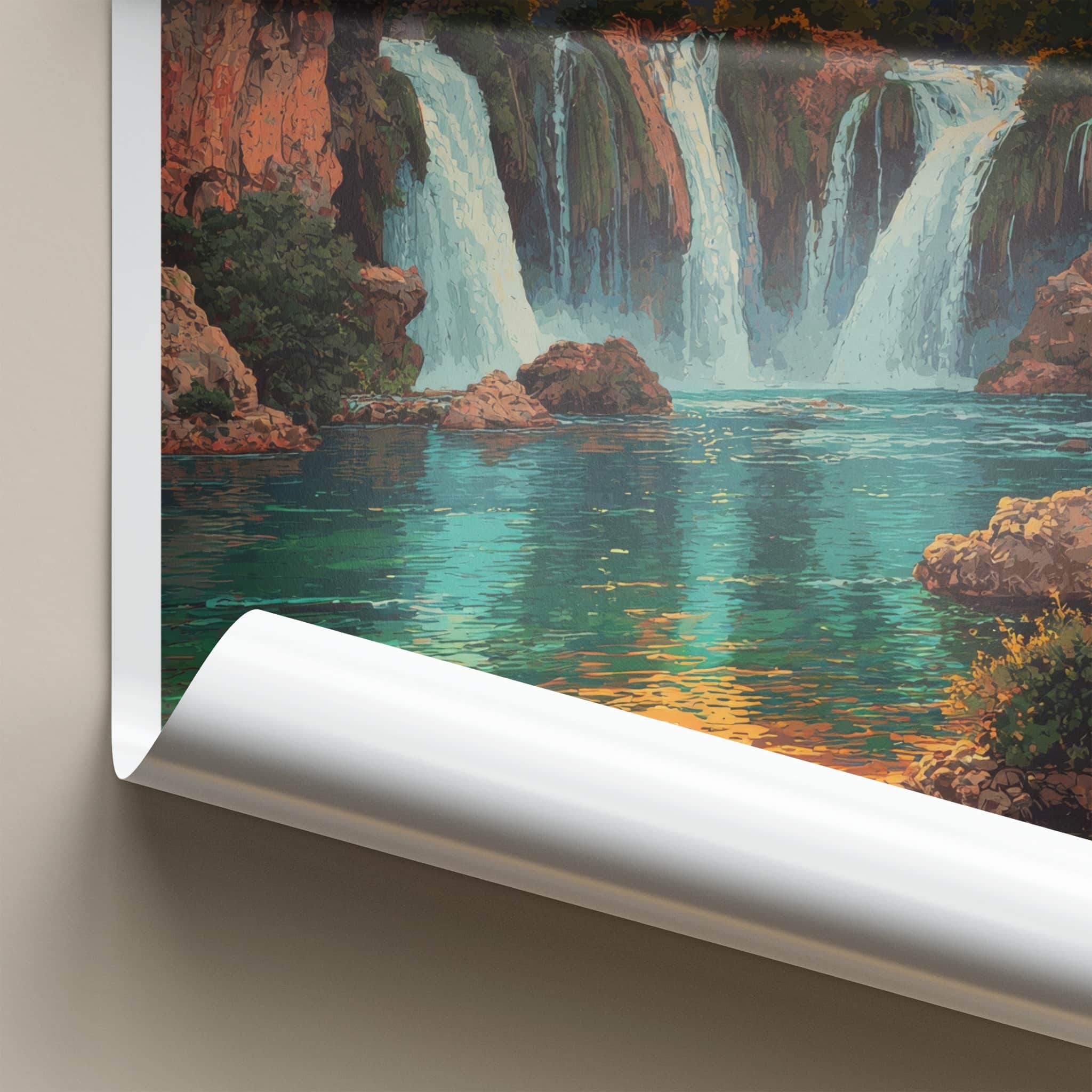 Kravica Poster - Bosnia and Herzegovina Lush Waterfalls Morning Art Print