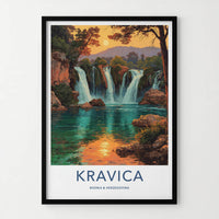 Kravica Poster - Bosnia and Herzegovina Lush Waterfalls Morning Art Print