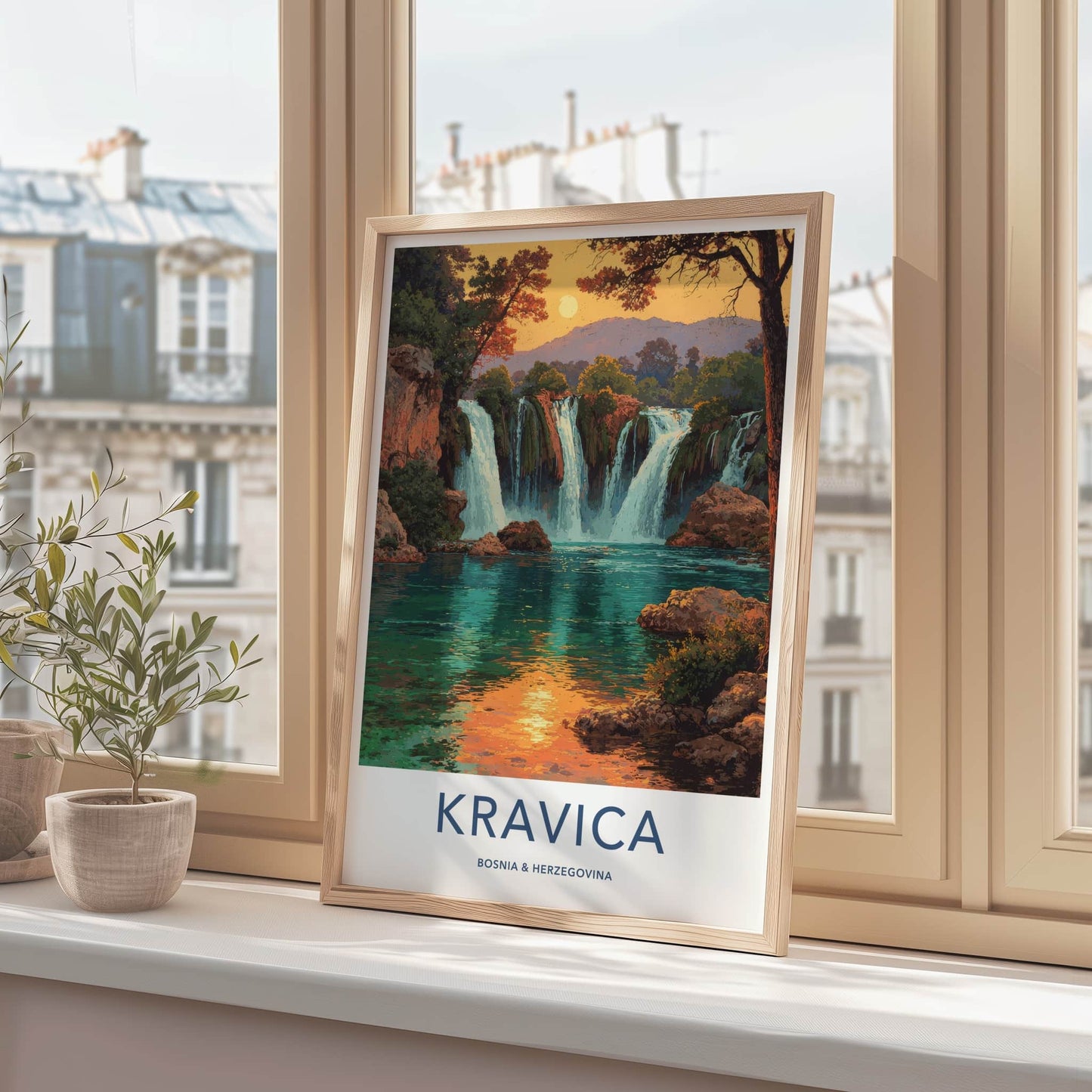 Kravica Poster - Bosnia and Herzegovina Lush Waterfalls Morning Art Print