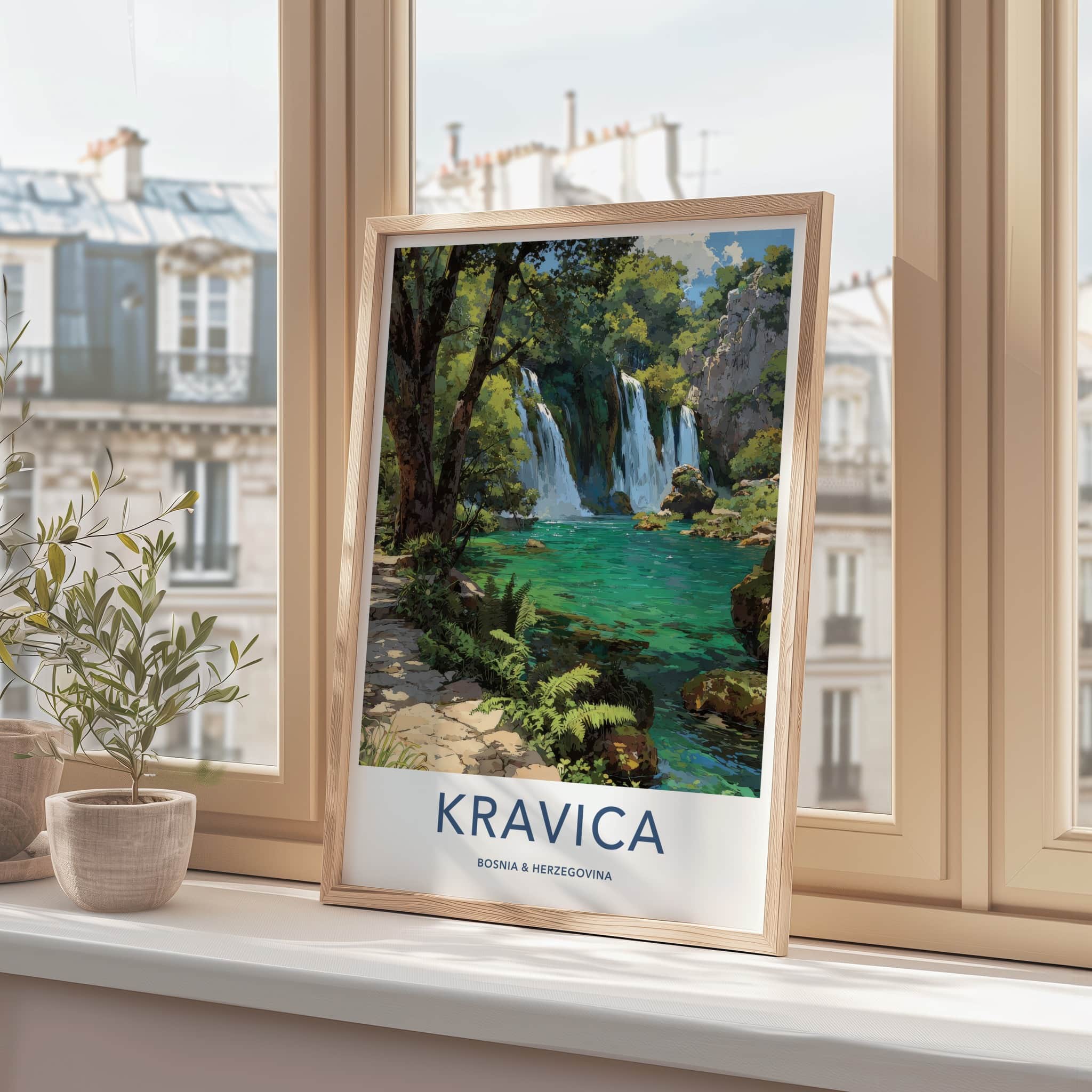 Kravica Poster - Bosnia & Herzegovina Cascading Emerald Waters Gallery Art