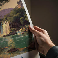 Kravica Poster - Bosnia Herzegovina Travel Art - Lush Waterfall Vista Home Decor