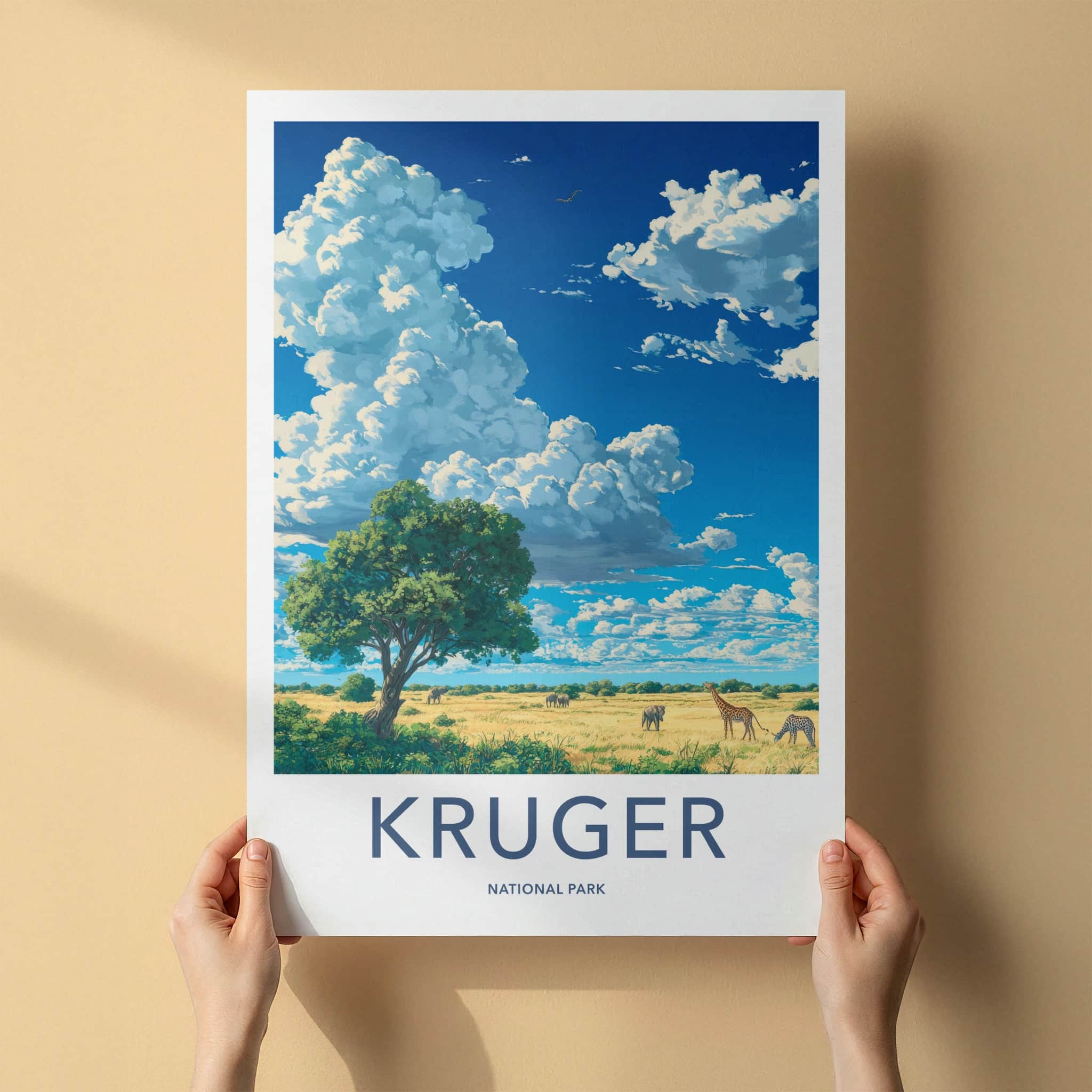 Kruger National Park Poster - South Africa Fine Art - Vibrant Savanna Wildlife Gift
