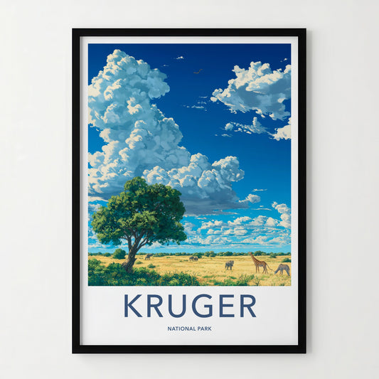 Kruger National Park Poster - South Africa Fine Art - Vibrant Savanna Wildlife Gift