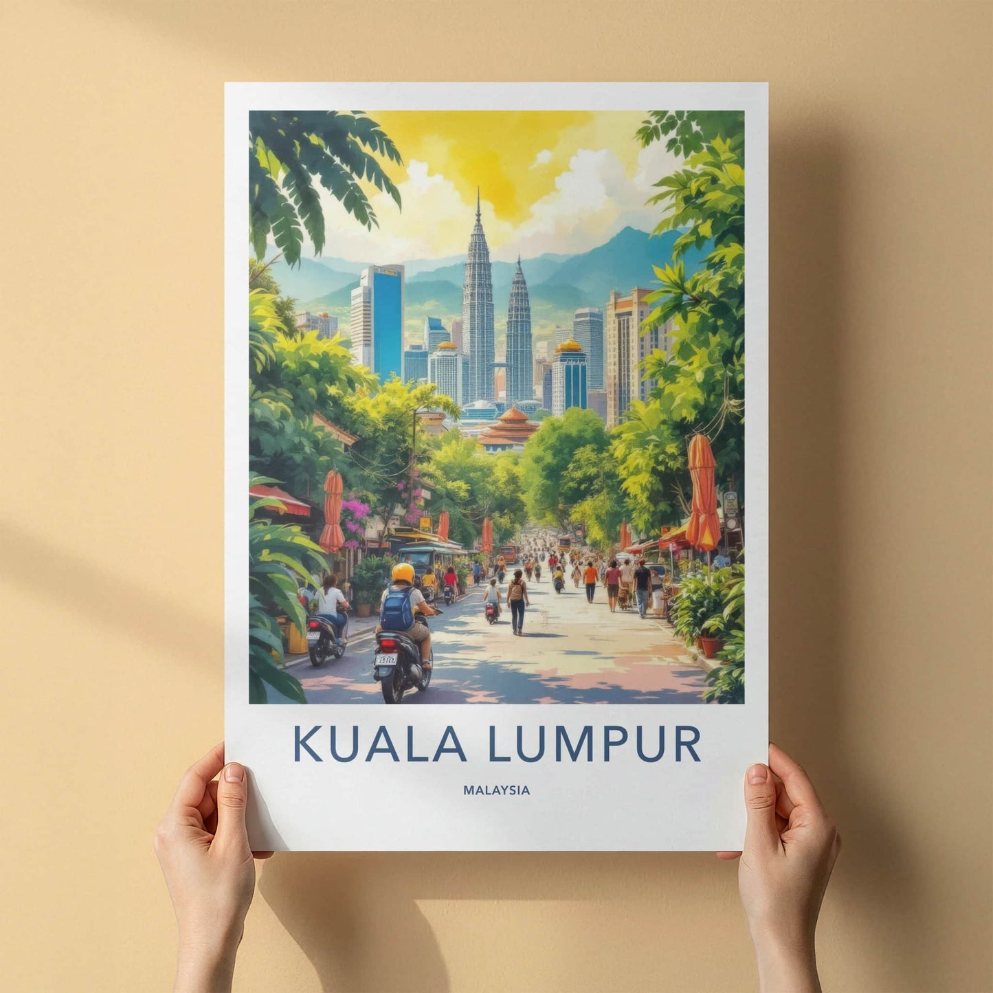 Kuala Lumpur Poster - Malaysia Travel Art - Iconic Towers View Home Decor