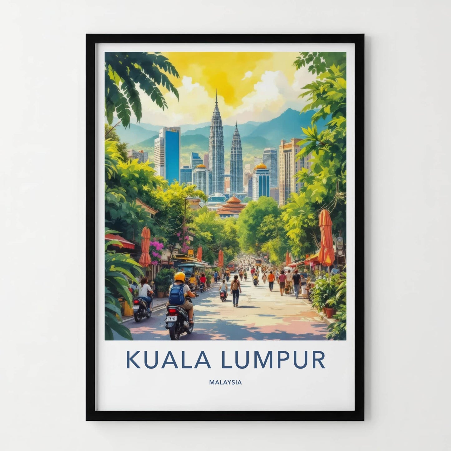 Kuala Lumpur Poster - Malaysia Travel Art - Iconic Towers View Home Decor
