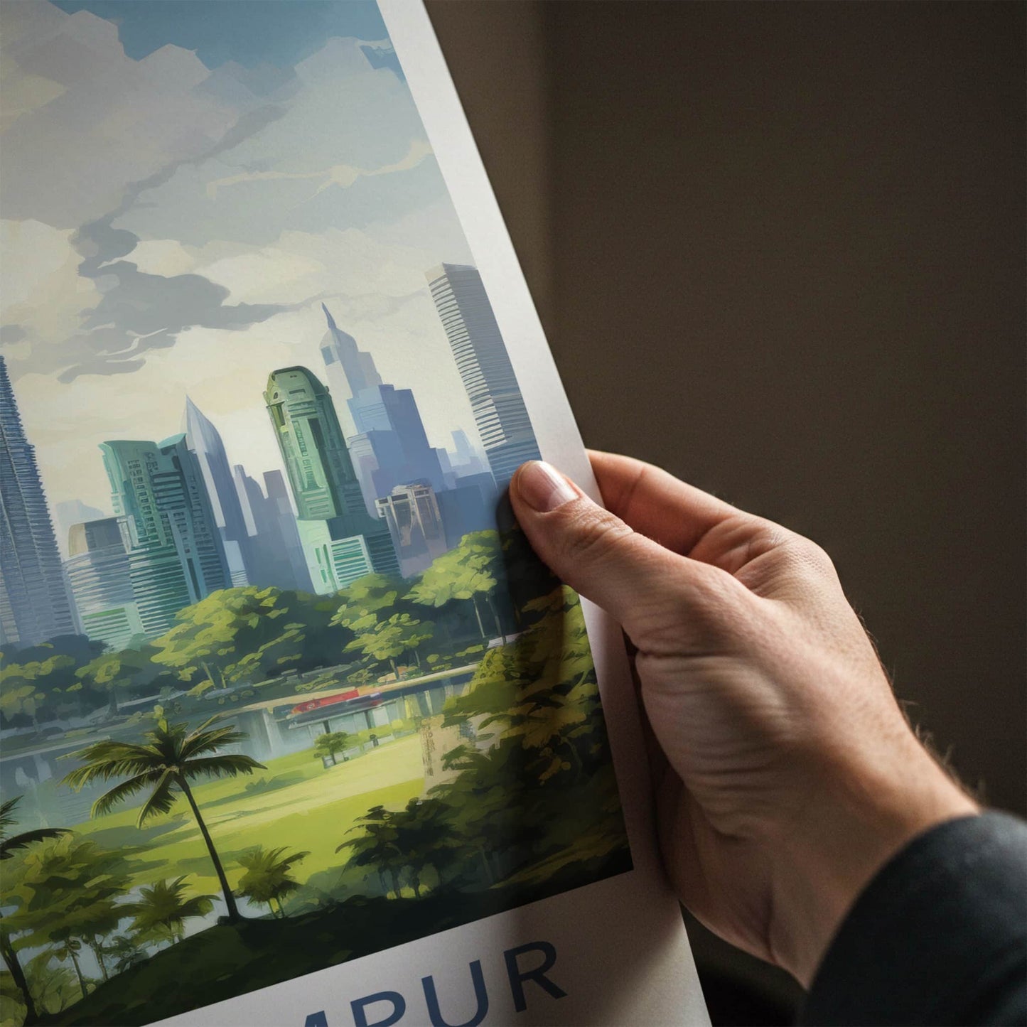 Kuala Lumpur Poster - Malaysia Travel Art - Twin Towers Lake Home Decor