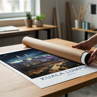 Kuala Lumpur Poster - Malaysia Travel Art - Vibrant City Night Home Decor
