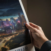 Kuala Lumpur Poster - Malaysia Travel Art - Vibrant City Night Home Decor