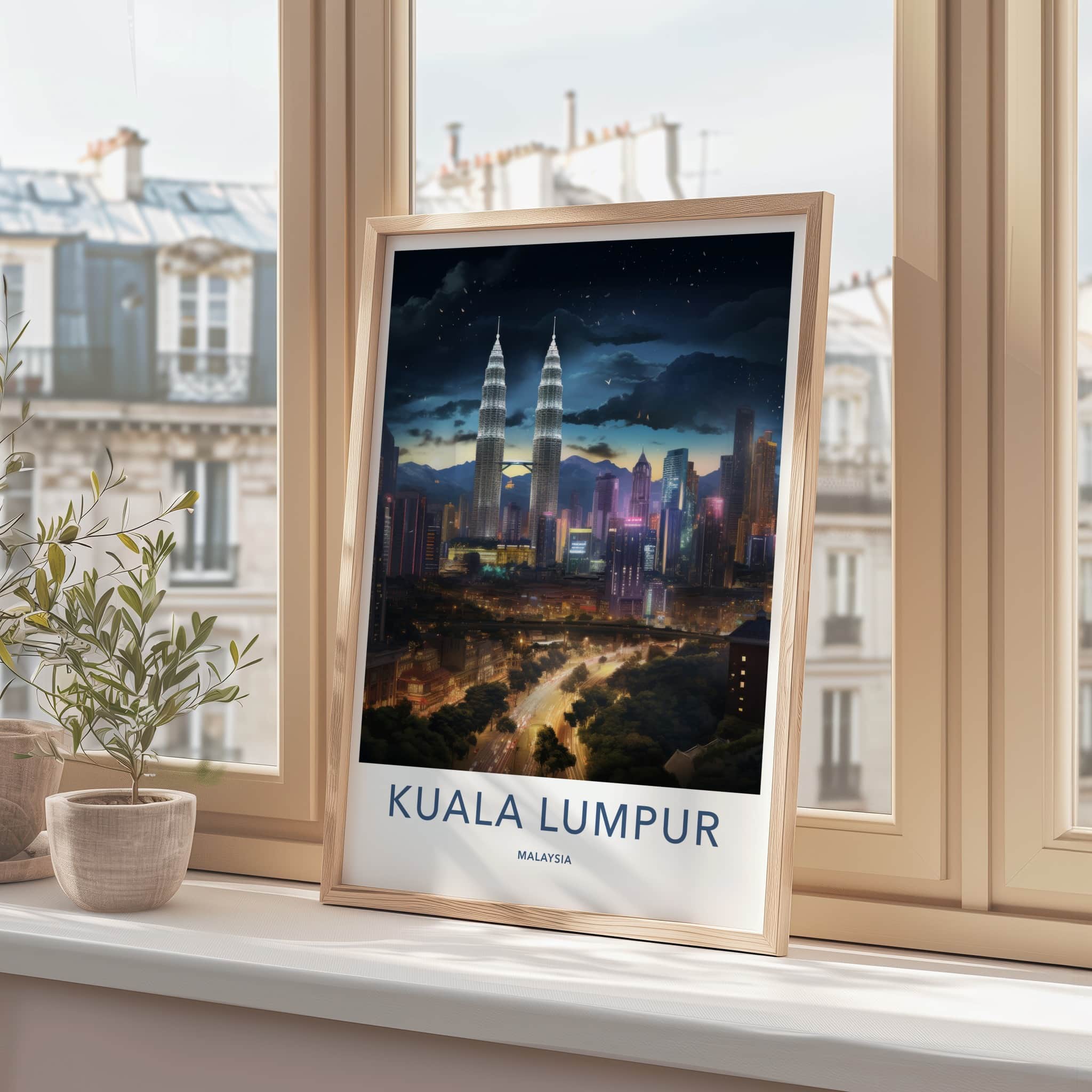 Kuala Lumpur Poster - Malaysia Travel Art - Vibrant City Night Home Decor