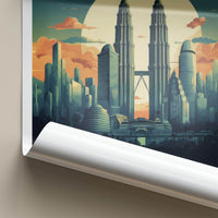 Kuala Lumpur Poster - Malaysia Travel Art - Vibrant City Skyline Home Decor