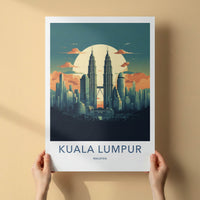Kuala Lumpur Poster - Malaysia Travel Art - Vibrant City Skyline Home Decor