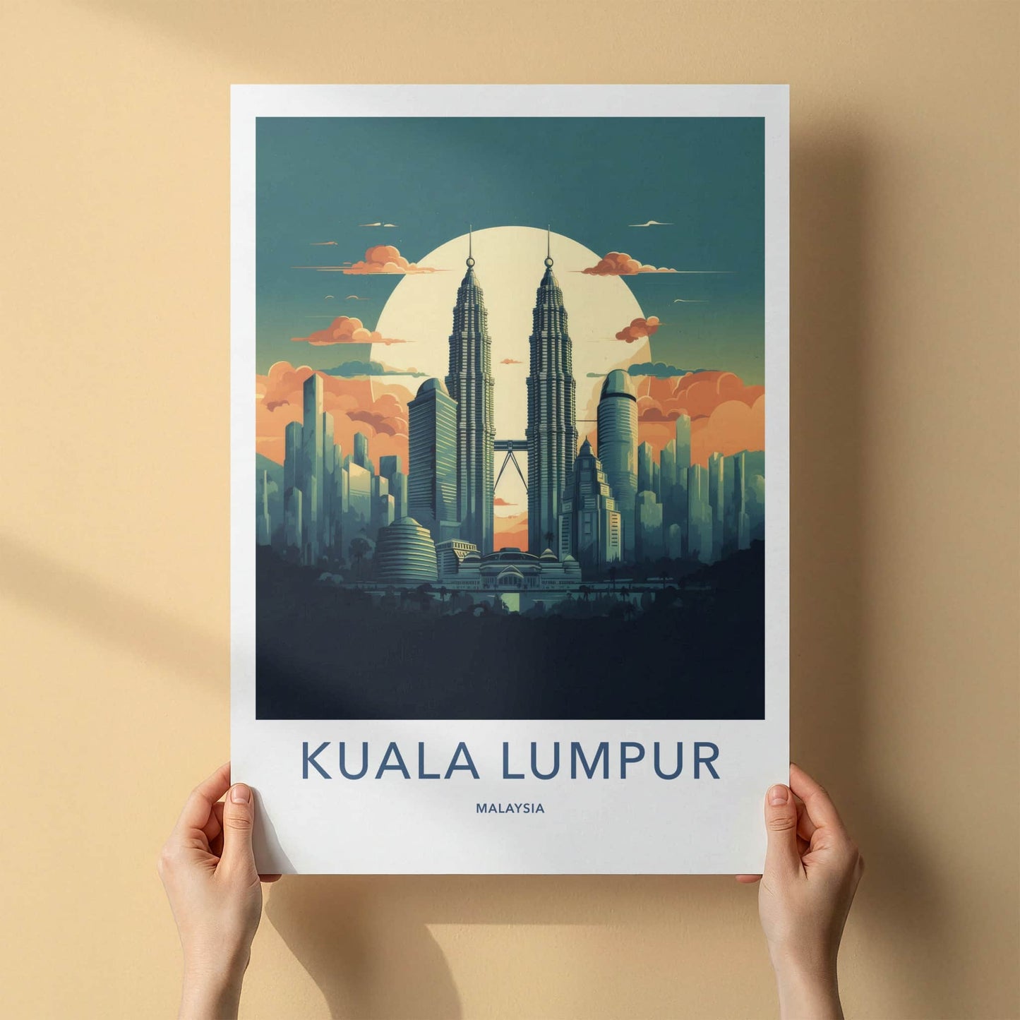 Kuala Lumpur Poster - Malaysia Travel Art - Vibrant City Skyline Home Decor