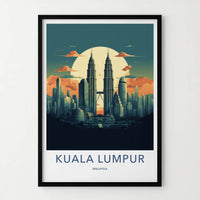 Kuala Lumpur Poster - Malaysia Travel Art - Vibrant City Skyline Home Decor