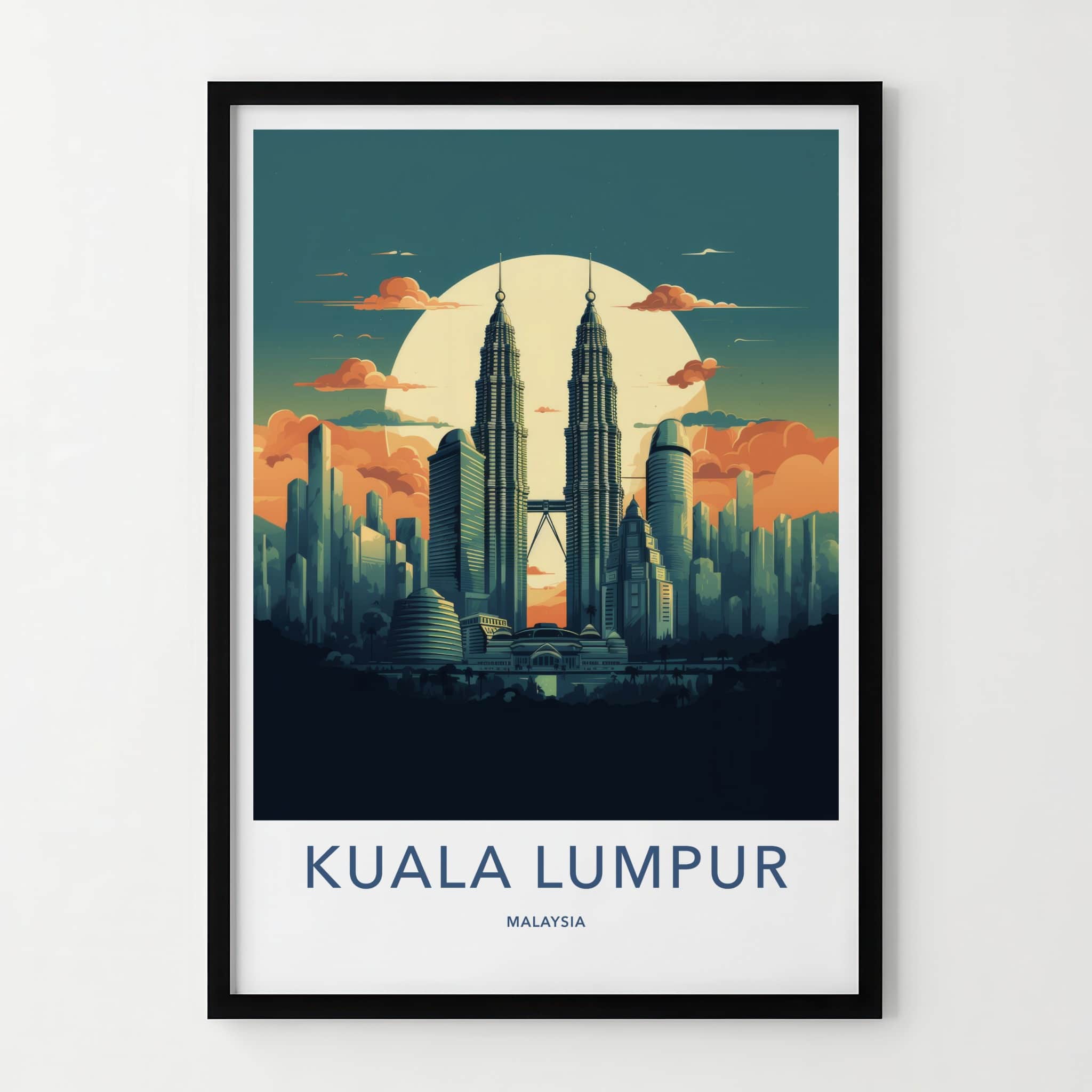 Kuala Lumpur Poster - Malaysia Travel Art - Vibrant City Skyline Home Decor