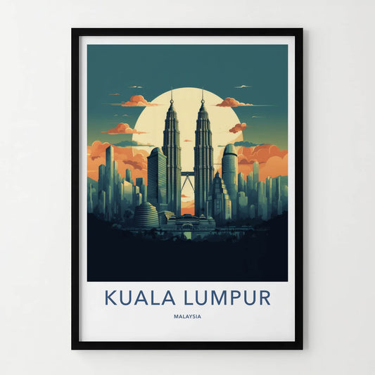 Kuala Lumpur Poster - Malaysia Travel Art - Vibrant City Skyline Home Decor